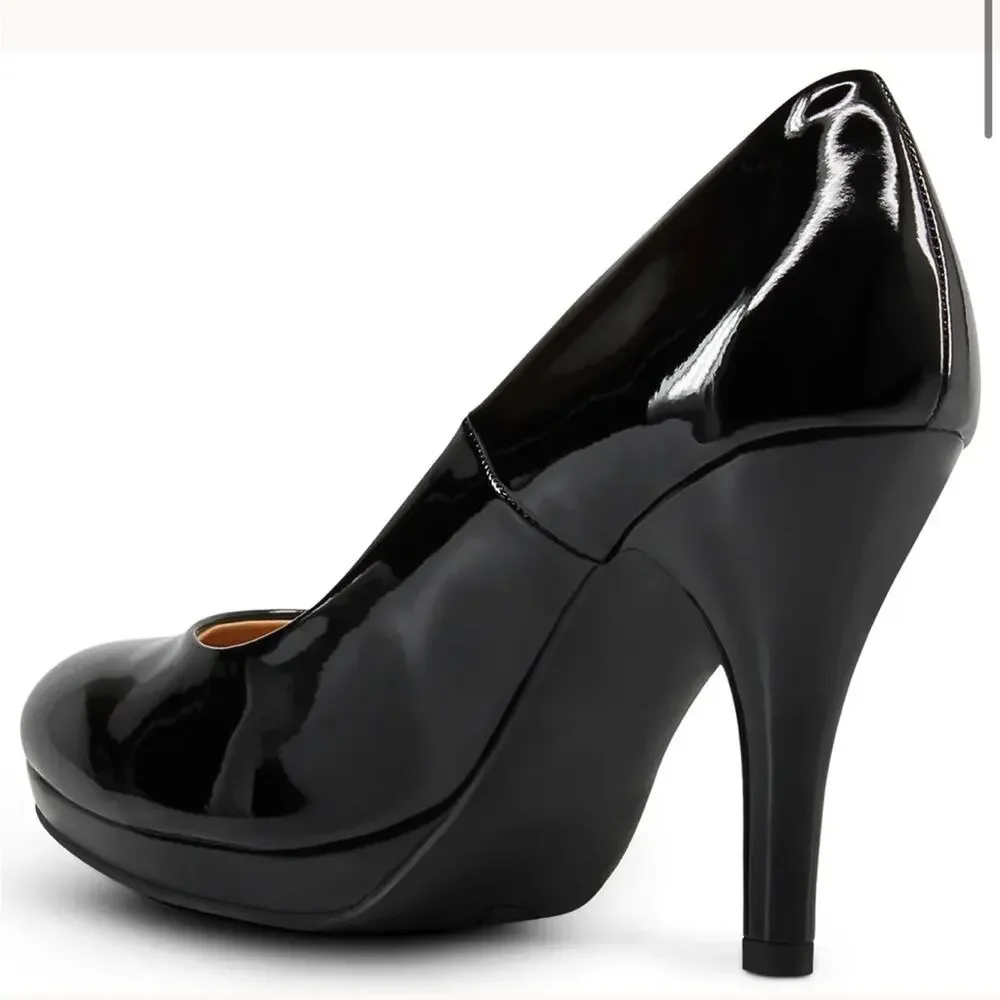 NEW Marco Women's Glossy Black Closed Toe Pumps Size 8